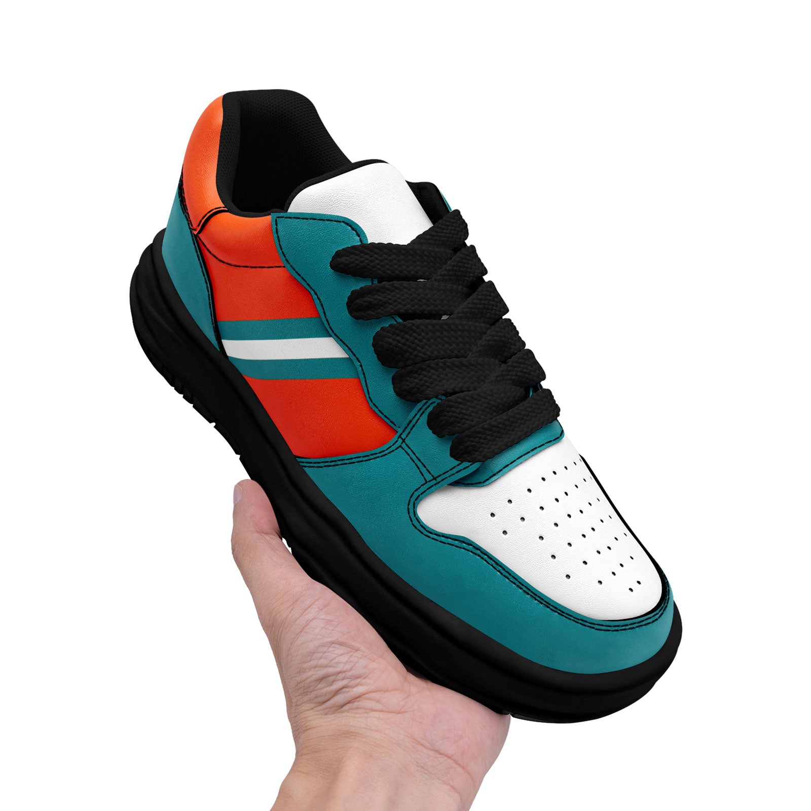 Custom Green Orange Miami Shoes Personalized Sneaker FN032-D020389-24