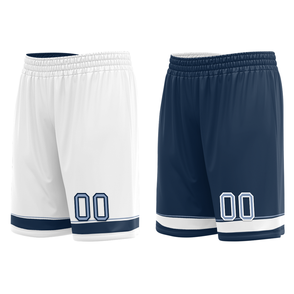 Custom White Blue Classic Style Reversible Basketball Uniform Personalized Ordinary BBJR-D017043