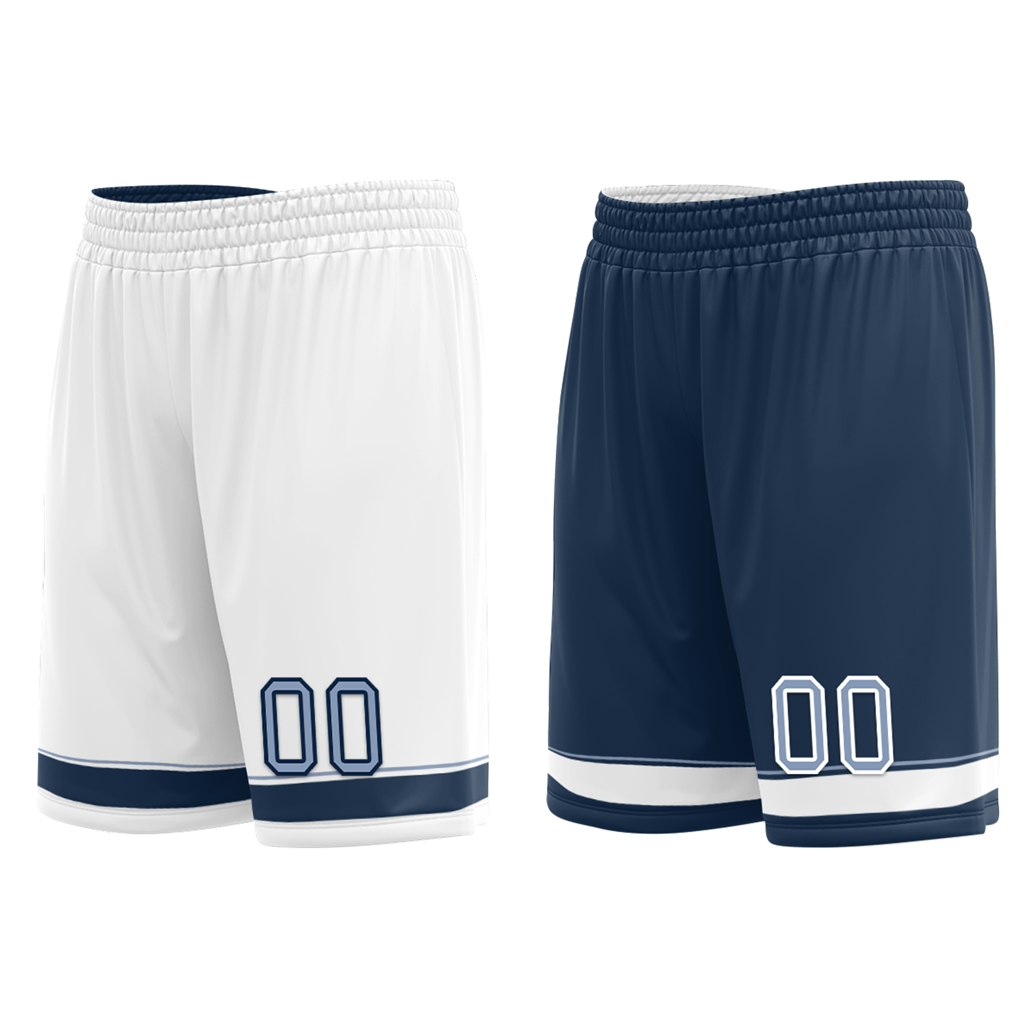 Custom White Blue Classic Style Reversible Basketball Uniform Personalized Ordinary BBJR-D017043