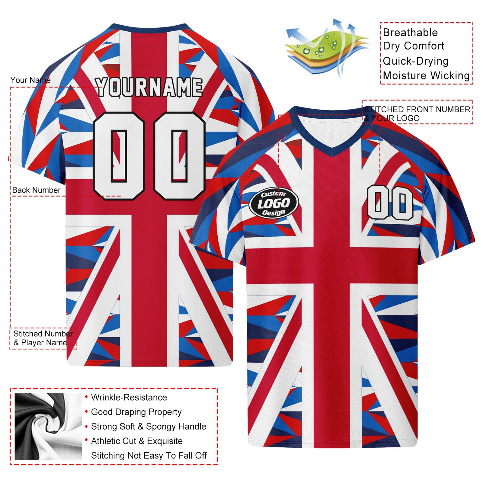 Custom England 2026 World Cup Football Shirt Customized Soccer Jersey for Fans Add Your Name & Number FZ190-F023109-15