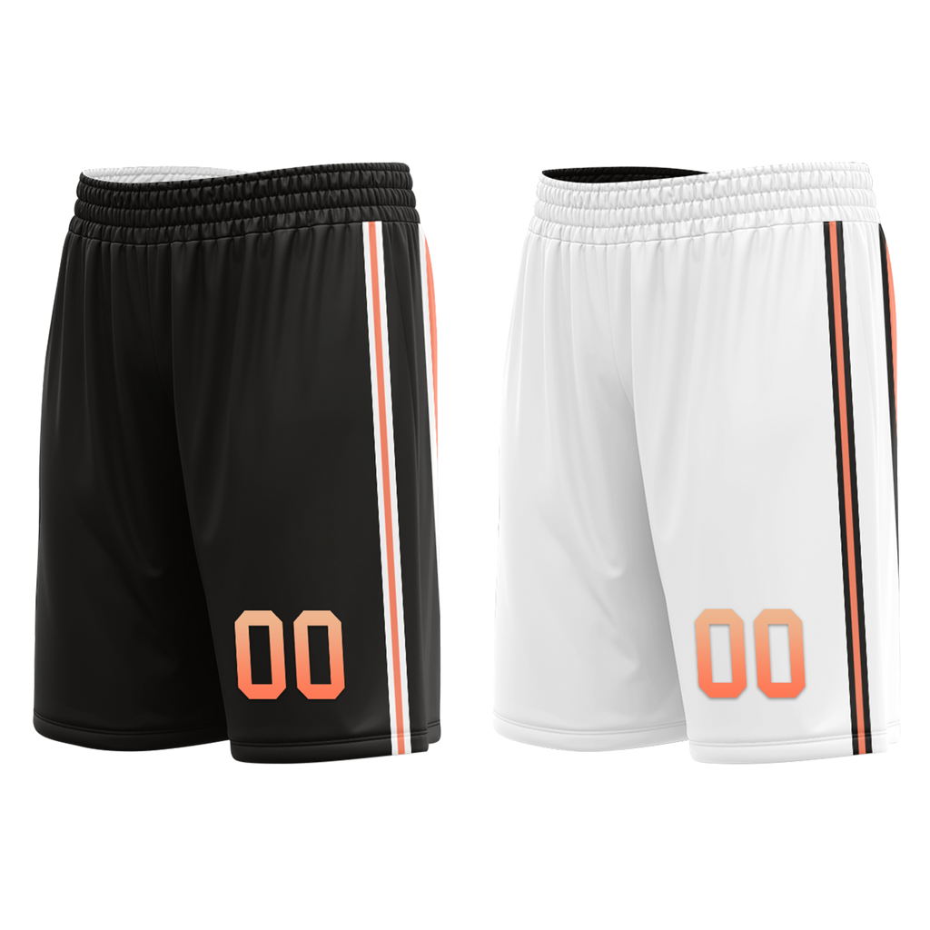 Custom Black White Classic Style Reversible Basketball Uniform Personalized COOLMAX BBJR-D017028