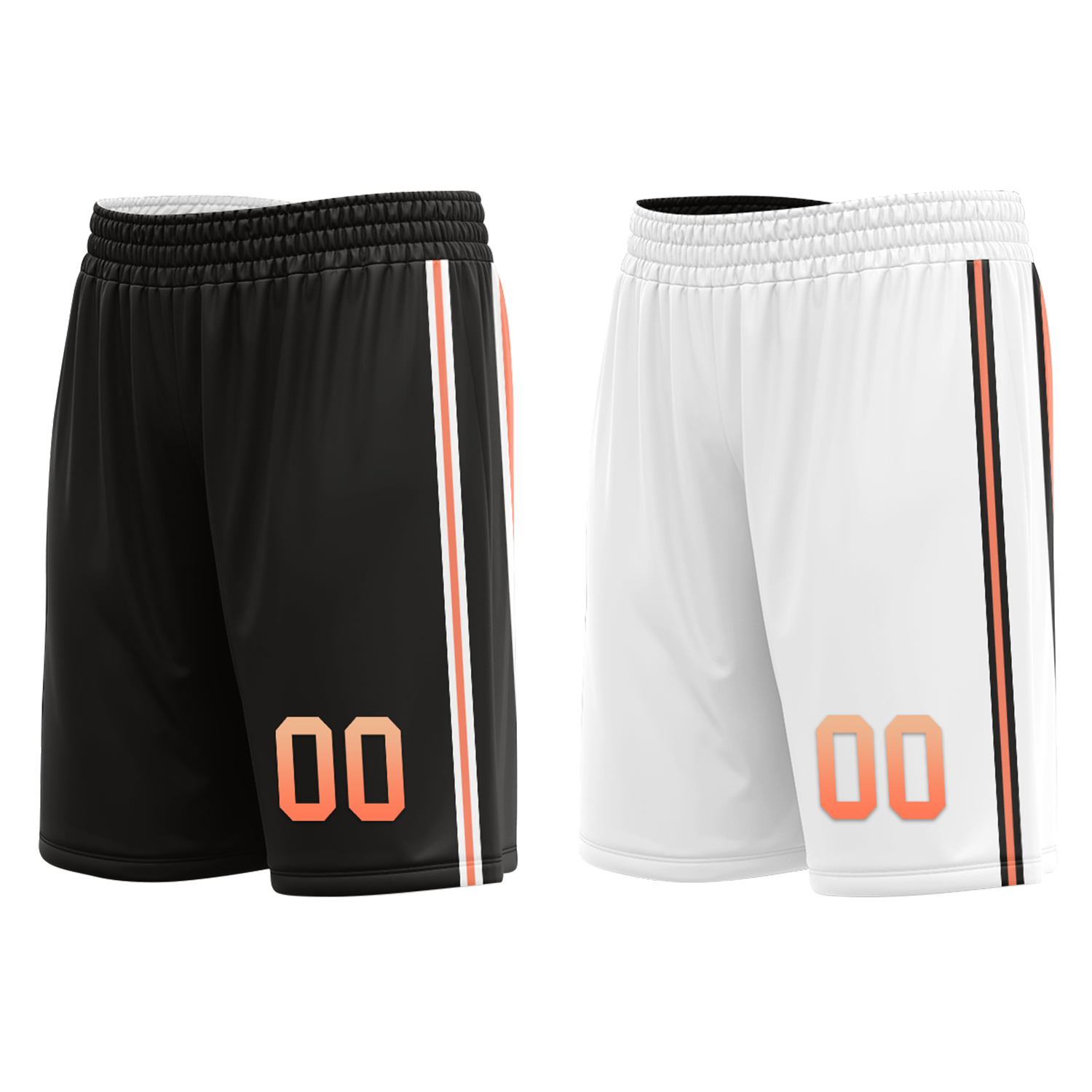Custom Black White Classic Style Reversible Basketball Uniform Personalized COOLMAX BBJR-D017028