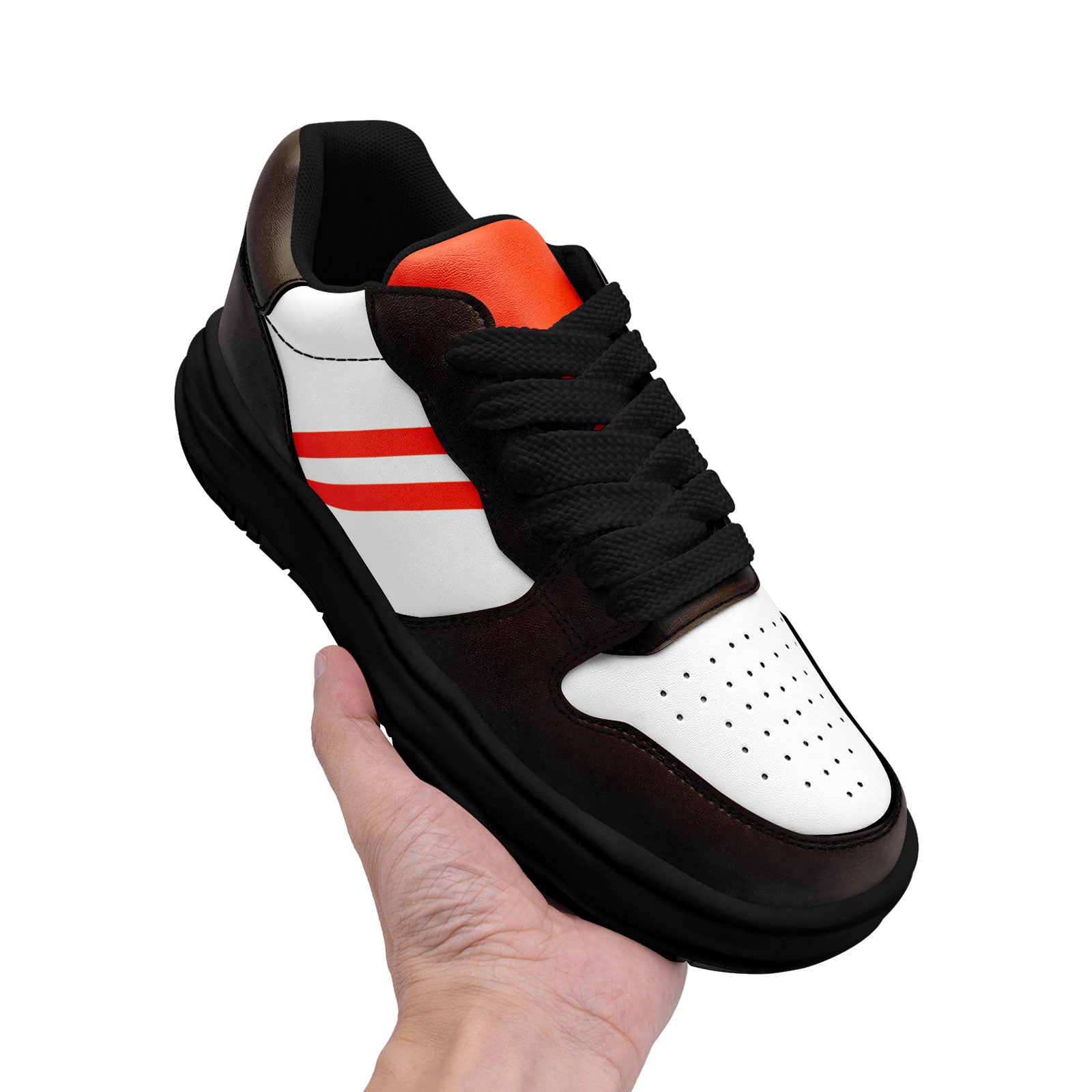 Custom Brown Orange Cleveland Shoes Personalized Sneaker FN032-D020389-8
