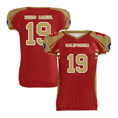 Custom Yellow Red California High-Performance American Football Jersey FBJ06-D023001-25