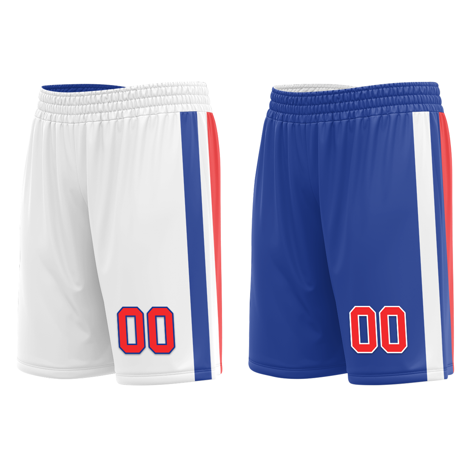 Custom White Blue Classic Style Reversible Basketball Uniform Personalized Ordinary BBJR-D017020