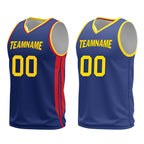 Custom Navy Blue Red Gold Golden State City Edition Personalized Reversible Basketball Set Sports Basketball Jersey BBJ01R-D0610-10