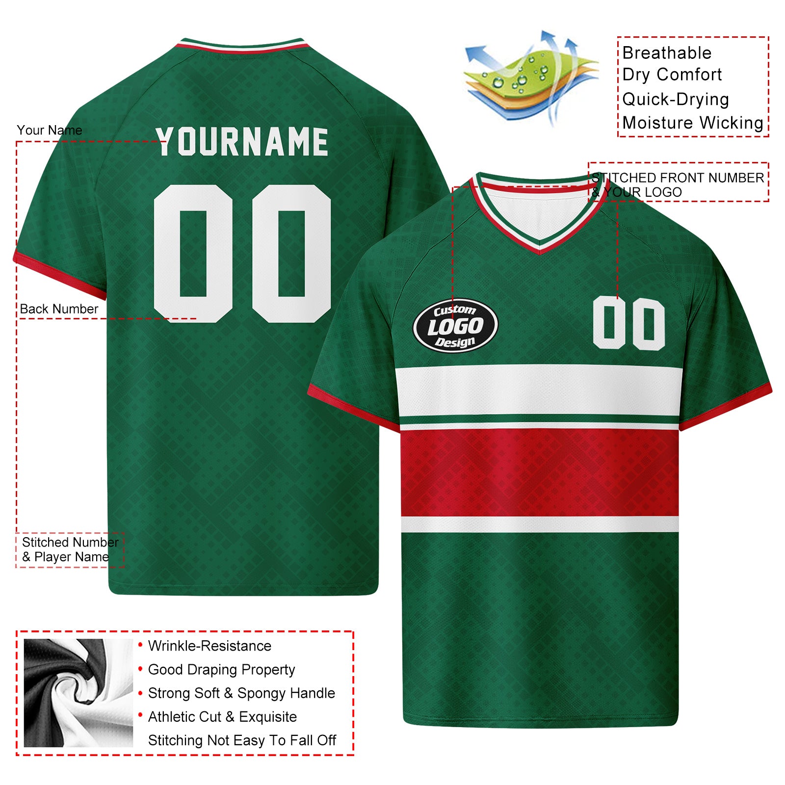 Custom Mexico 2026 World Cup Football Shirt Customized Soccer Jersey for Fans Add Your Name & Number FZ190-F009151-5