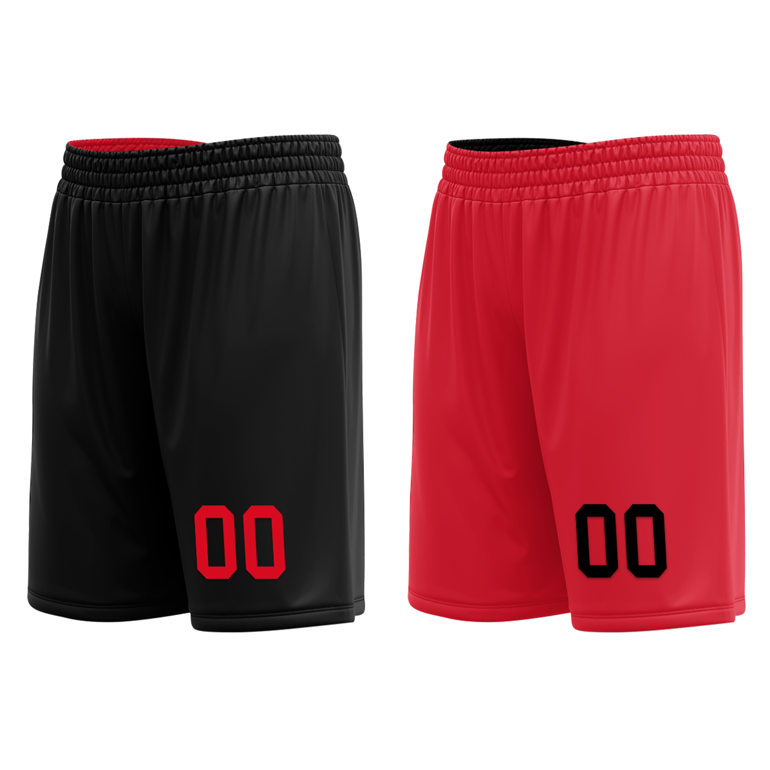 Custom Black Red Classic Style Reversible Basketball Uniform Personalized COOLMAX BBJR-D017018