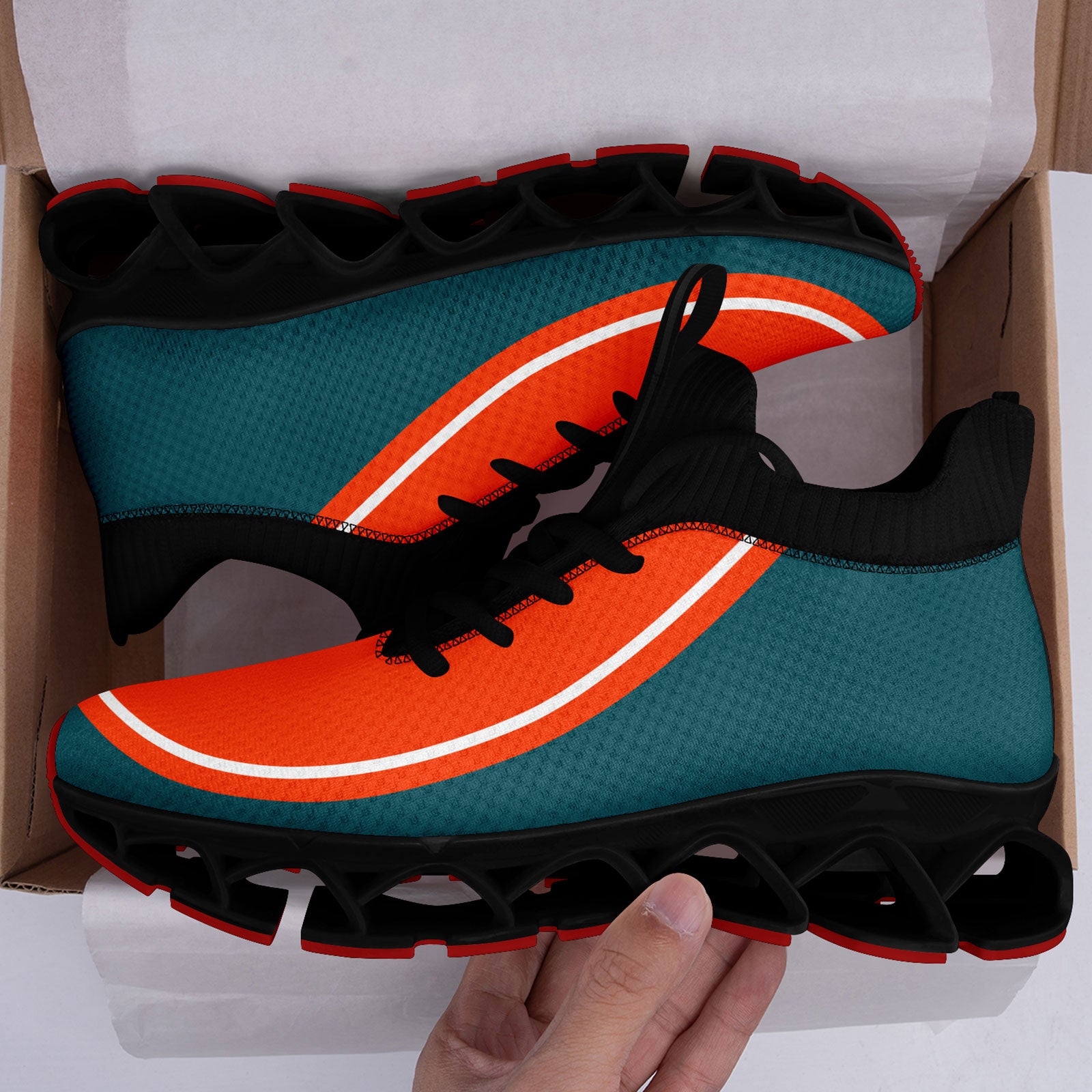 Custom Green Orange Maxsoul Shoes Personalized Sneaker FN030XD-D020388-6
