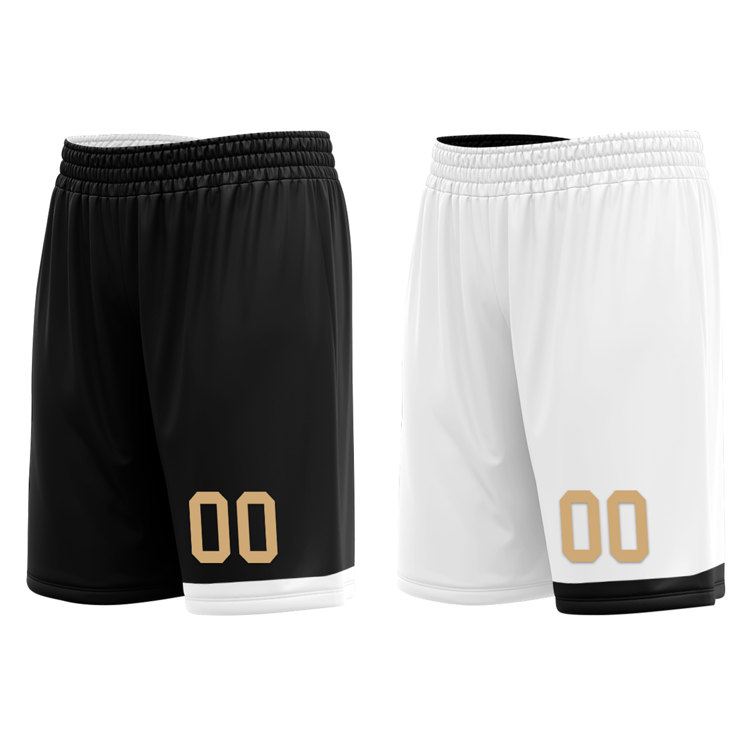 Custom Black White Classic Style Reversible Basketball Uniform Personalized COOLMAX BBJR-D017044
