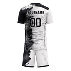 Custom Black White Soccer Sets Jersey Personalized SCJ101-D020210-2