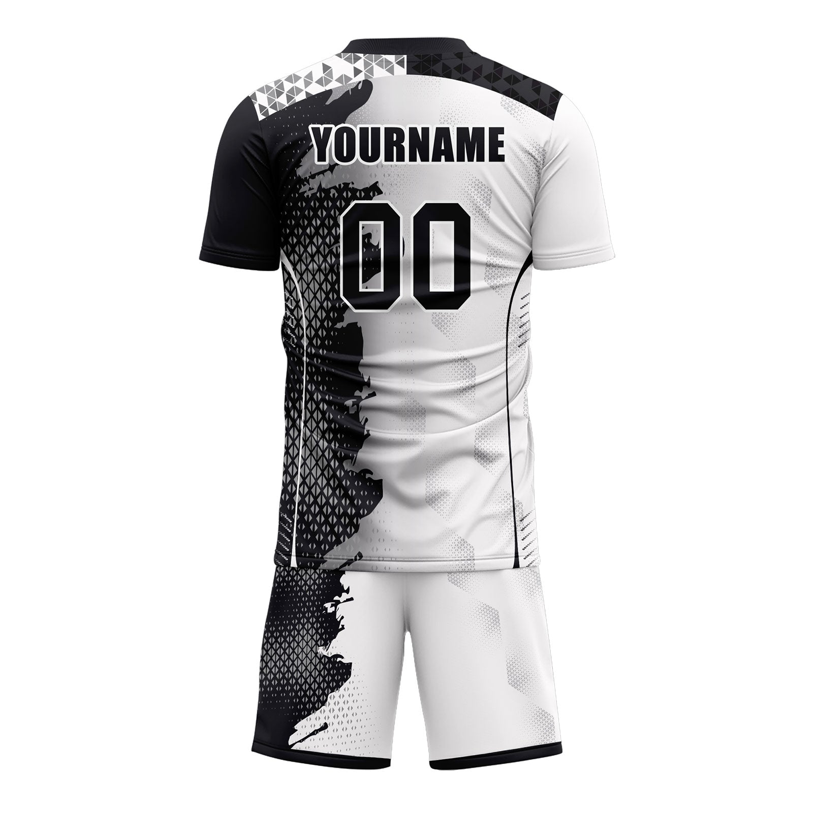 Custom Black White Soccer Sets Jersey Personalized SCJ101-D020210-2