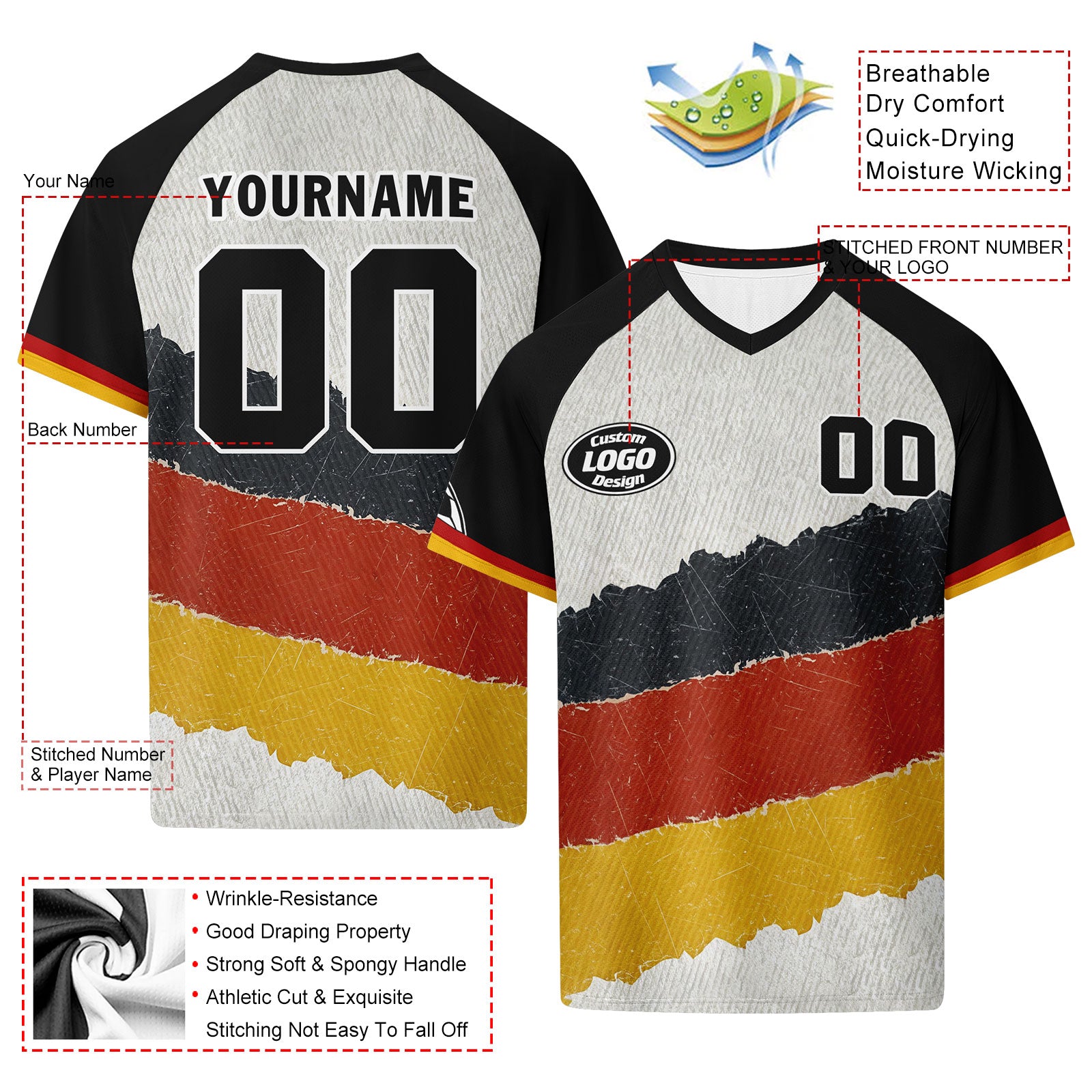 Custom Germany 2026 World Cup Football Shirt Customized Soccer Jersey for Fans Add Your Name & Number FZ190-F025070-7