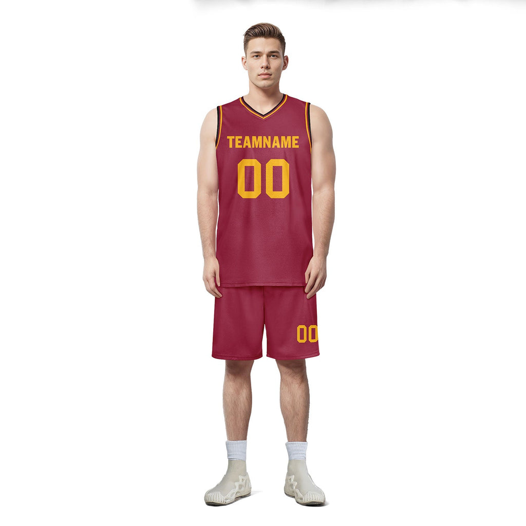 Custom Red Classic Style Sports Uniform Basketball Jersey BBJ01-D020105-2