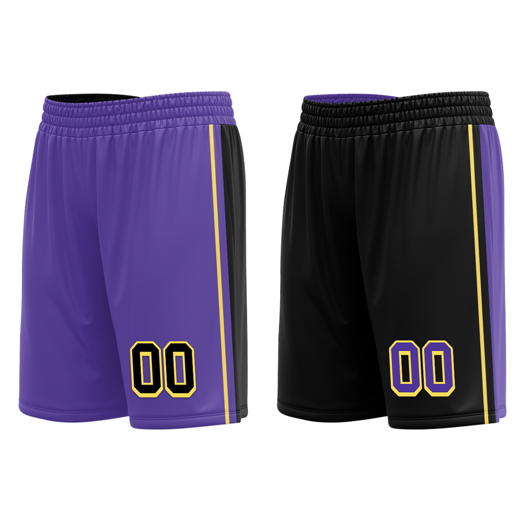 Custom Purple Black Classic Style Reversible Basketball Uniform Personalized COOLMAX BBJR-D017033