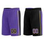 Custom Purple Black Classic Style Reversible Basketball Uniform Personalized COOLMAX BBJR-D017033