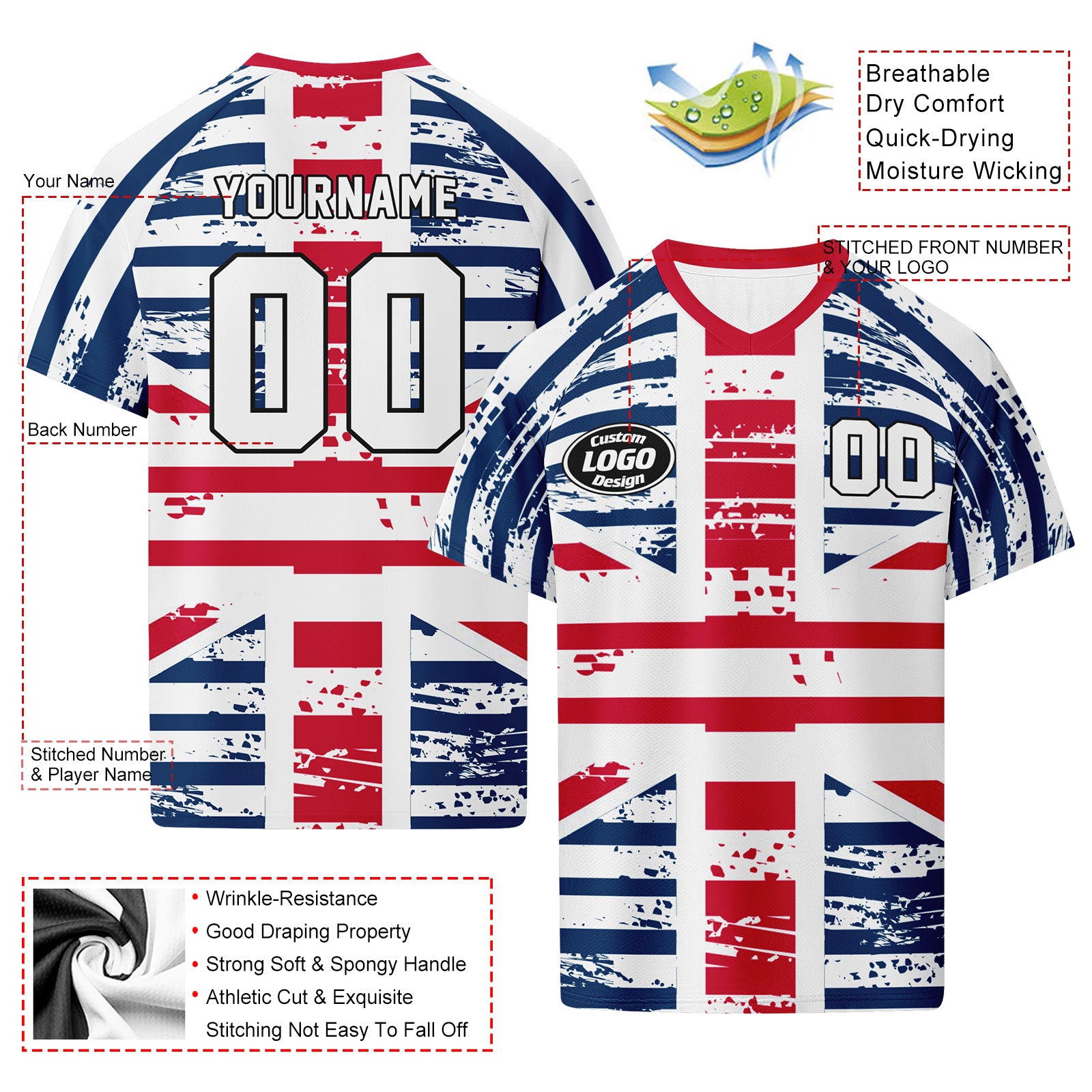 Custom England 2026 World Cup Football Shirt Customized Soccer Jersey for Fans Add Your Name & Number FZ190-F023109-7
