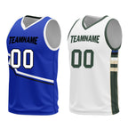 Custom Lake Blue White Milwaukee City Edition Personalized Reversible Basketball Set Sports Basketball Jersey BBJ01R-D0610-17