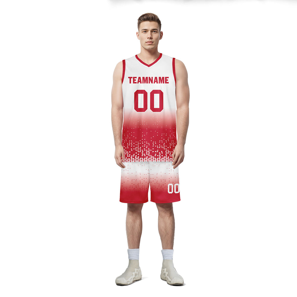 Custom White Red Fade Fashion Sports Uniform Basketball Jersey BBJ01-D020102-8