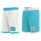 Custom White Blue Classic Style Reversible Basketball Uniform Personalized COOLMAX BBJR-D017013