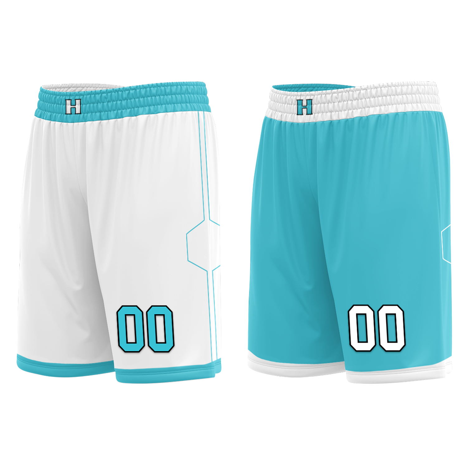 Custom White Blue Classic Style Reversible Basketball Uniform Personalized COOLMAX BBJR-D017013