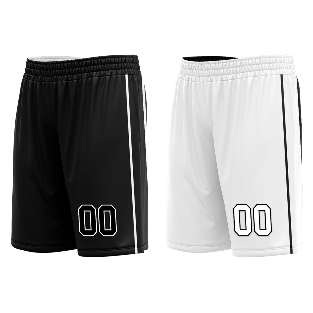 Custom Black White Classic Style Reversible Basketball Uniform Personalized COOLMAX BBJR-D017007