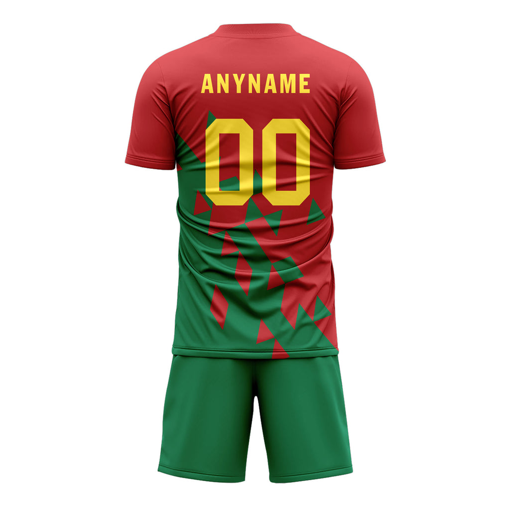Custom Red Green Soccer Sets Jersey Personalized SCJ101-D28015