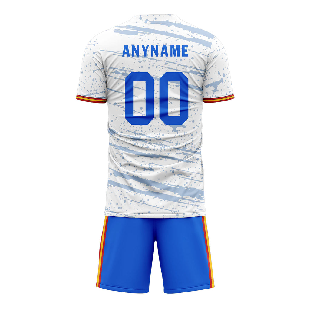 Custom White Blue Soccer Sets Jersey Personalized SCJ101-D28045