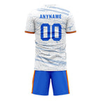 Custom White Blue Soccer Sets Jersey Personalized SCJ101-D28045