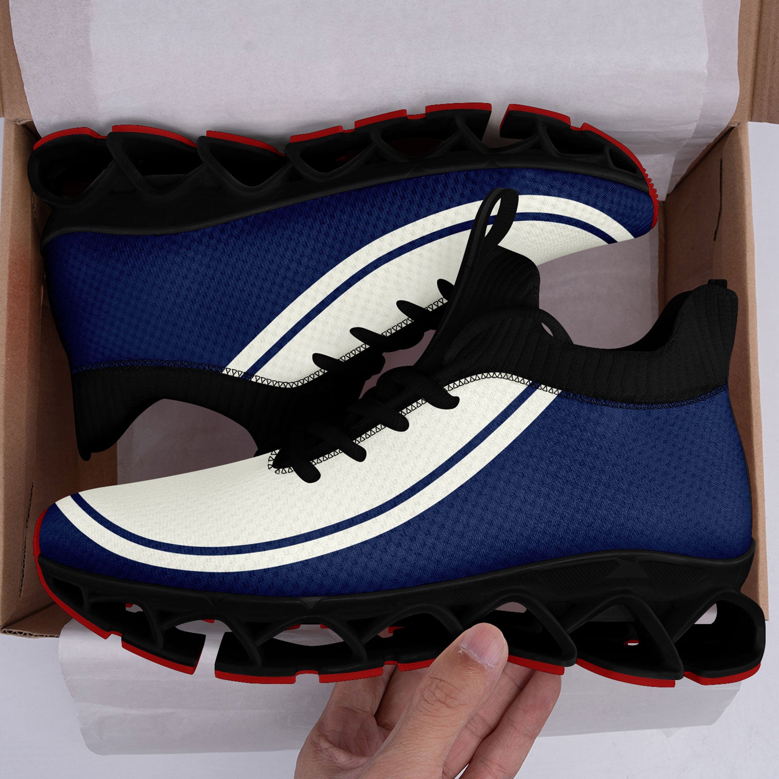 Custom Cream Navy Maxsoul Shoes Personalized Sneaker FN030XD-D020388-12