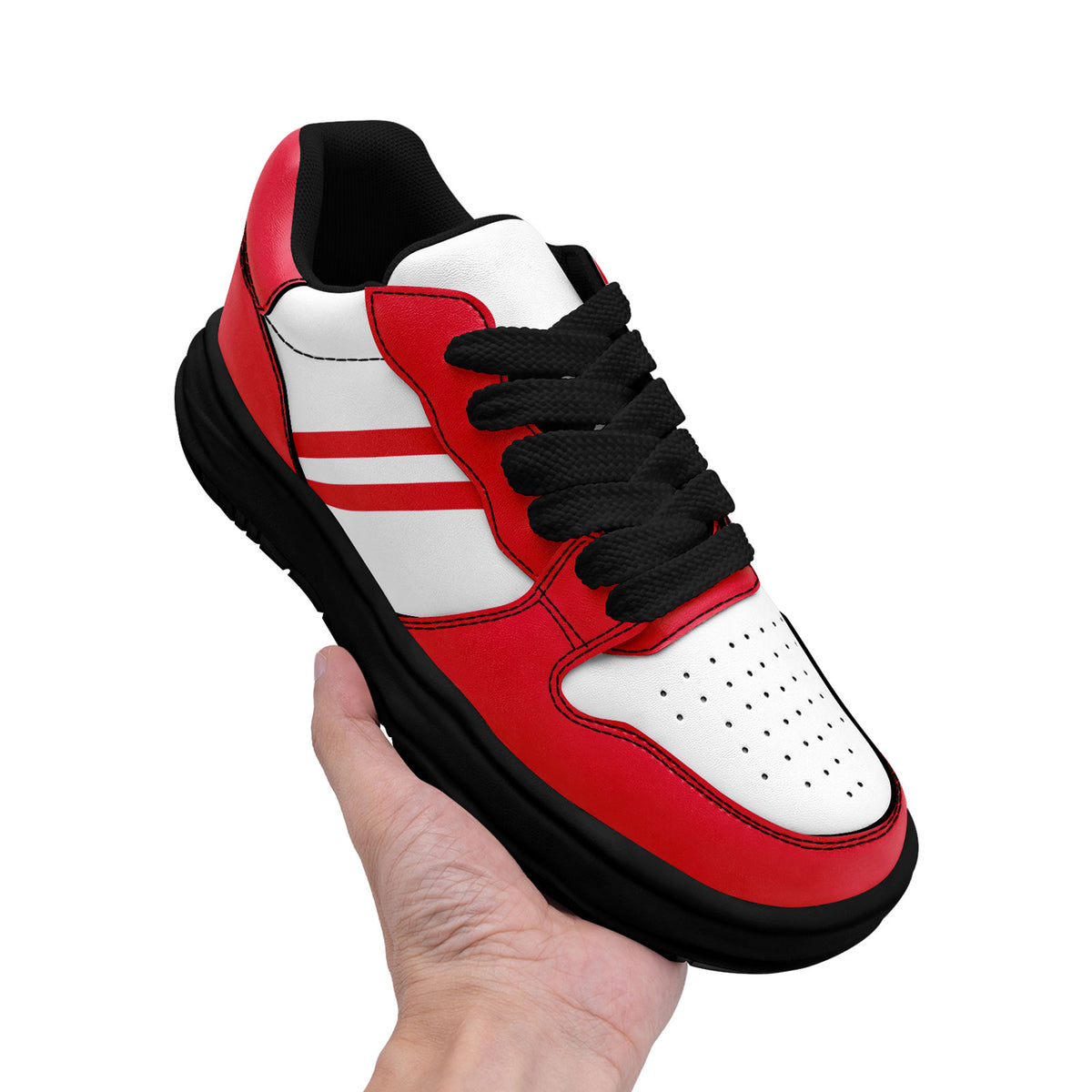 Custom Red White Kansas City Shoes Personalized Sneaker FN032-D020389-18