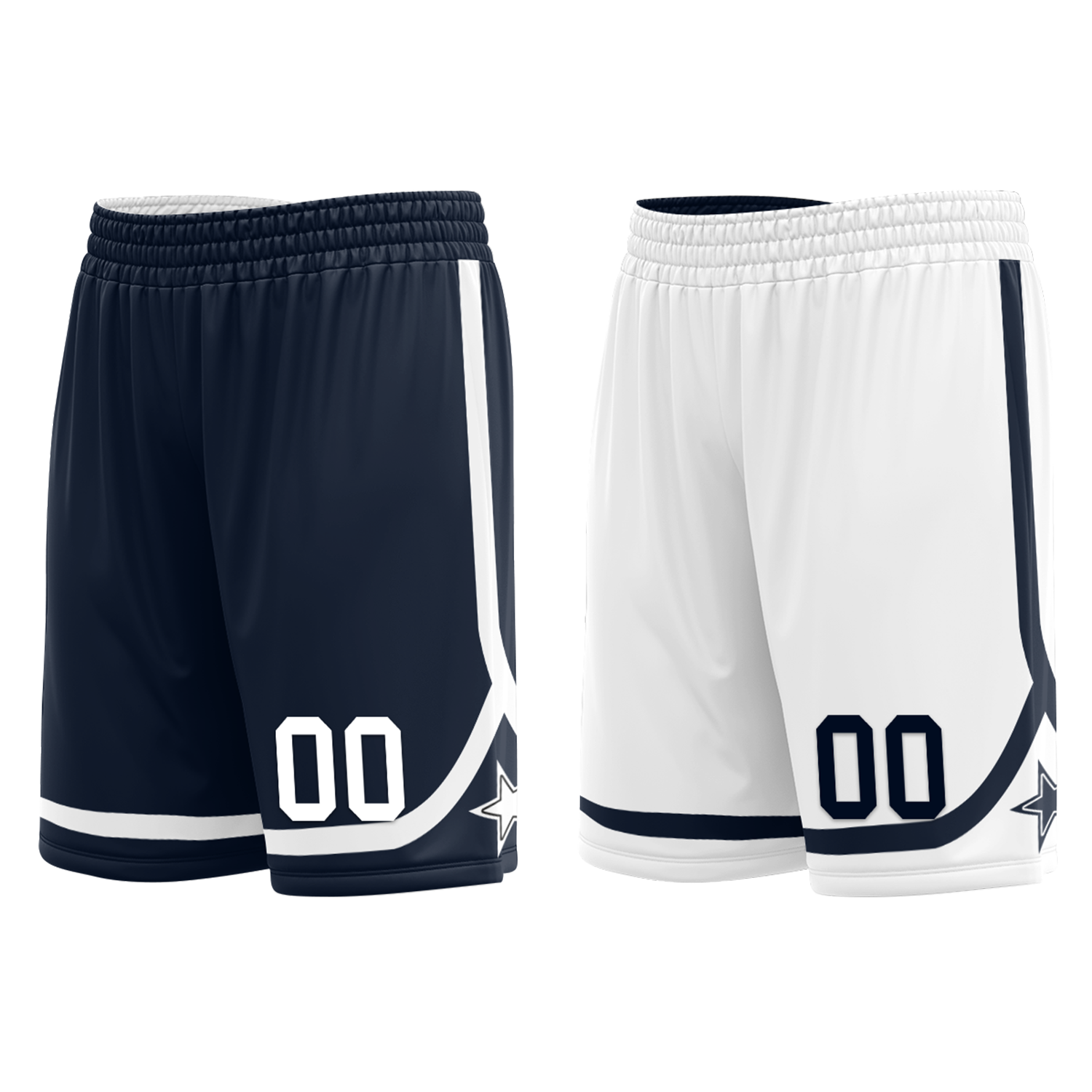Custom Blue White Classic Style Reversible Basketball Uniform Personalized COOLMAX BBJR-D017056