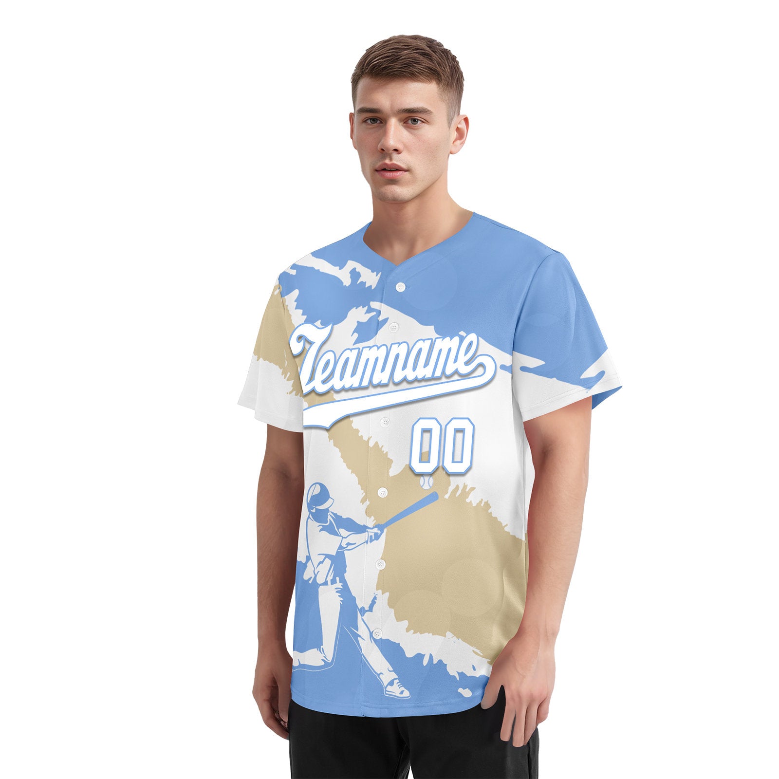 Custom Light Blue White Cream Argentina Flag Personalized Authentic Baseball Jersey BSBJ01-E06022-6