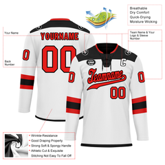 Custom White Black Personalized Hockey Jersey HCKJ01-D0a700c