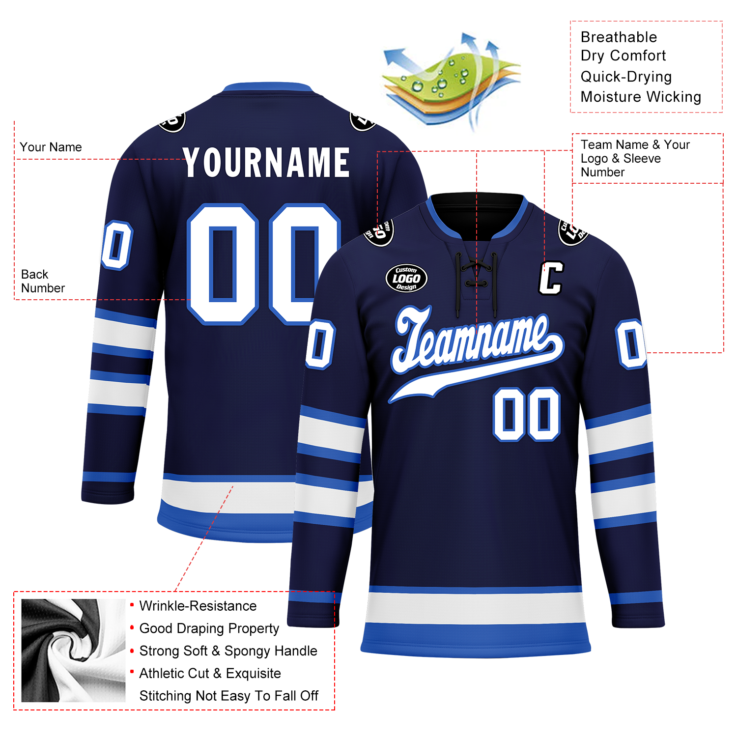 Custom Blue Personalized Hockey Jersey HCKJ01-D0a70d9