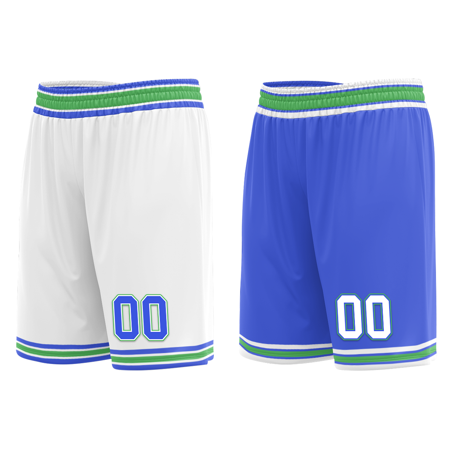 Custom White Blue Classic Style Reversible Basketball Uniform Personalized Ordinary BBJR-D017045