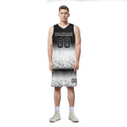 Custom Black White Fade Fashion Sports Uniform Basketball Jersey BBJ01-D020102-2
