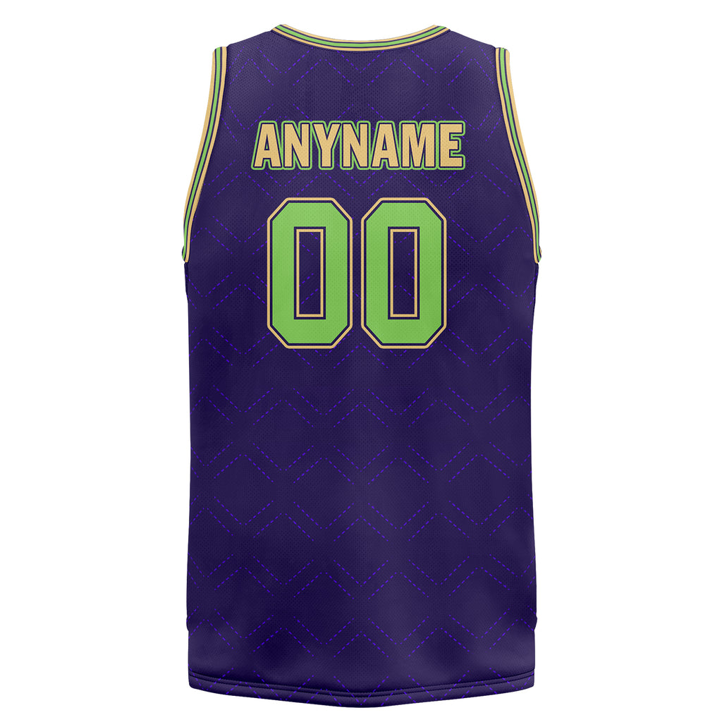 Custom Purple Green Gold City Edition Personalized Sports Uniform Authentic Basketball Jersey BBJ01-D06101-19