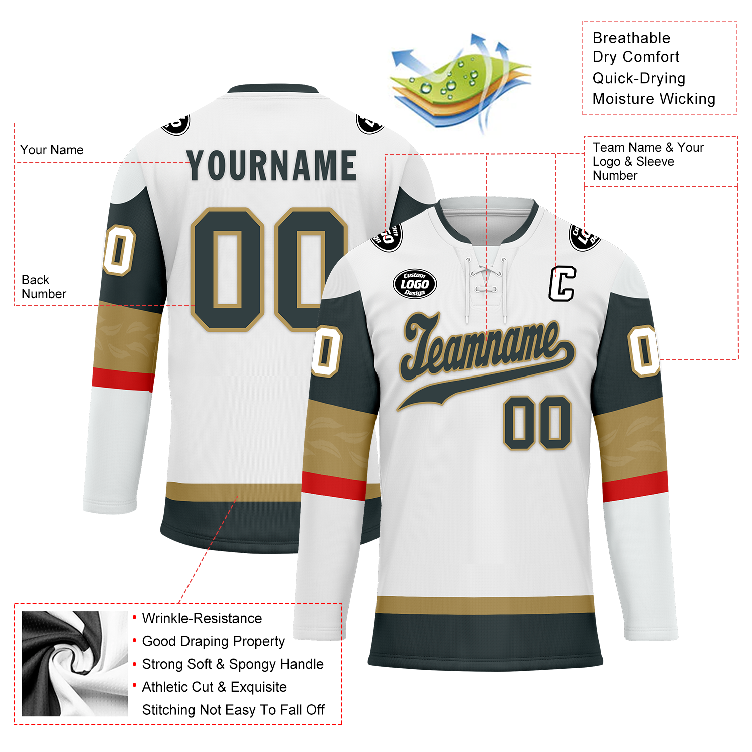 Custom White Personalized Hockey Jersey HCKJ01-D0a70df
