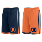 Custom Blue Orange Classic Style Reversible Basketball Uniform Personalized COOLMAX BBJR-D017015