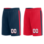 Custom Blue Red Classic Style Reversible Basketball Uniform Personalized COOLMAX BBJR-D017021