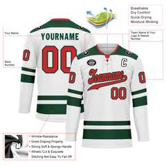 Custom White Green Personalized Hockey Jersey HCKJ01-D0a70c0