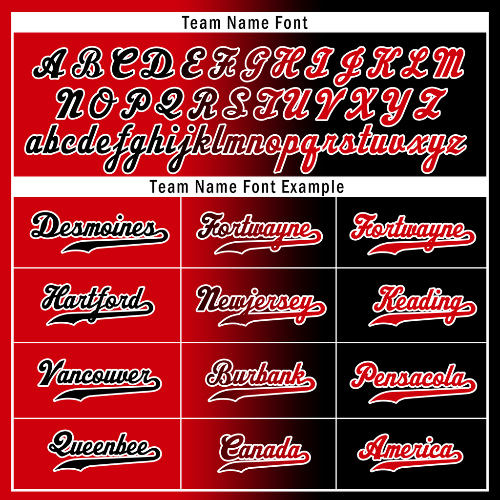 Custom Red Black Gradient Fashion Personalized Authentic Baseball Jersey BSBJ01-D0a707a