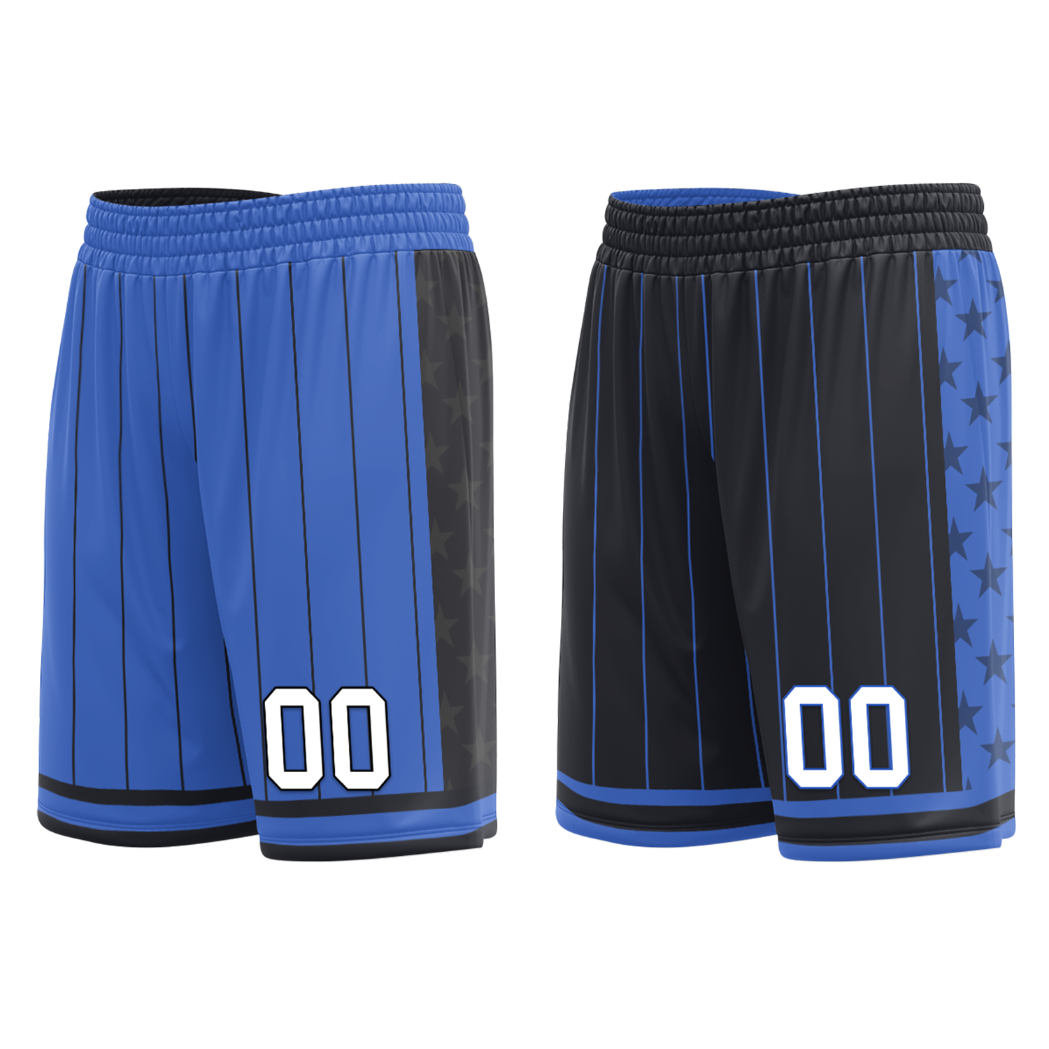 Custom Blue Black Classic Style Reversible Basketball Uniform Personalized COOLMAX BBJR-D017055