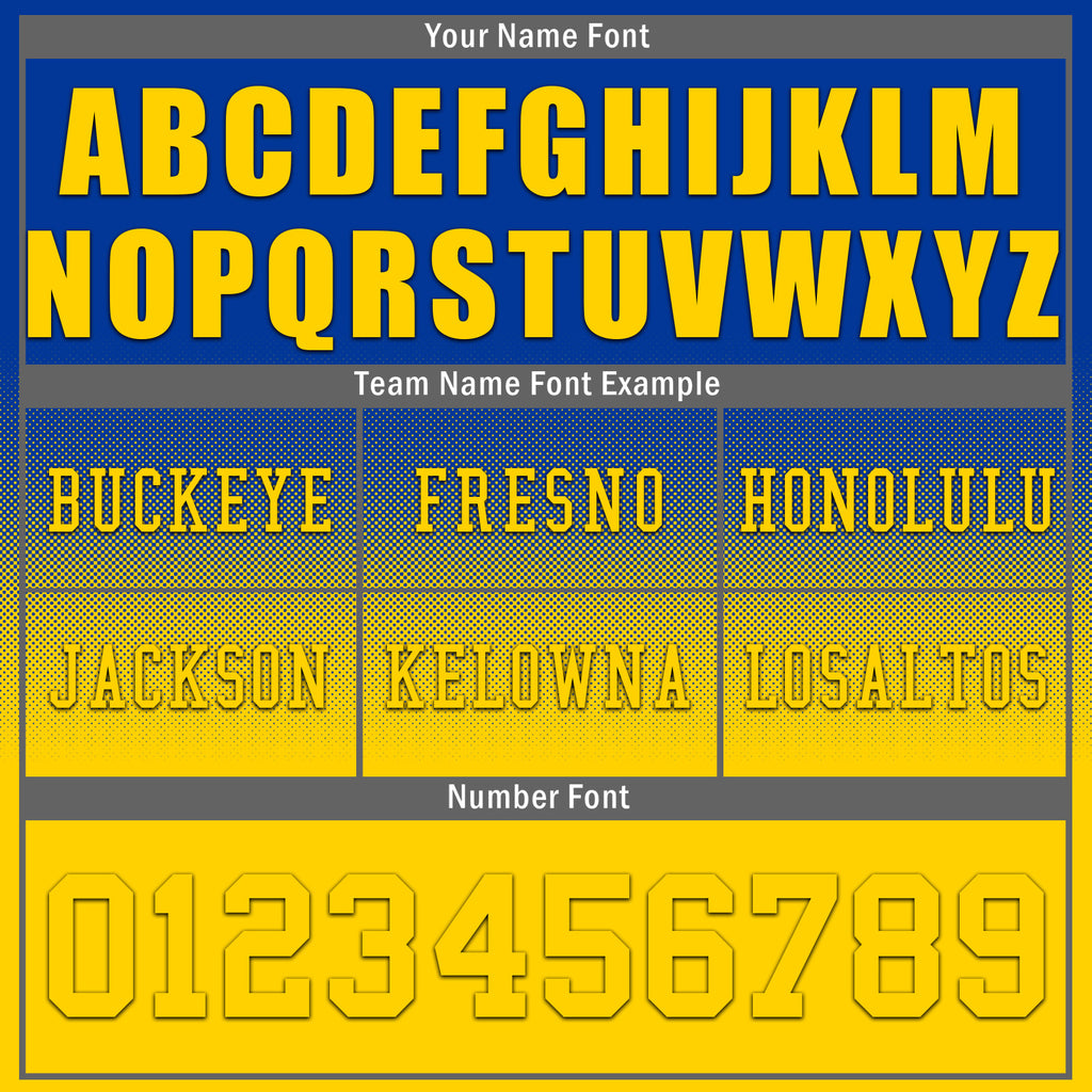 Custom Blue Yellow Los Angeles Personalized Authentic Football Jersey FBJ02-D020249-15