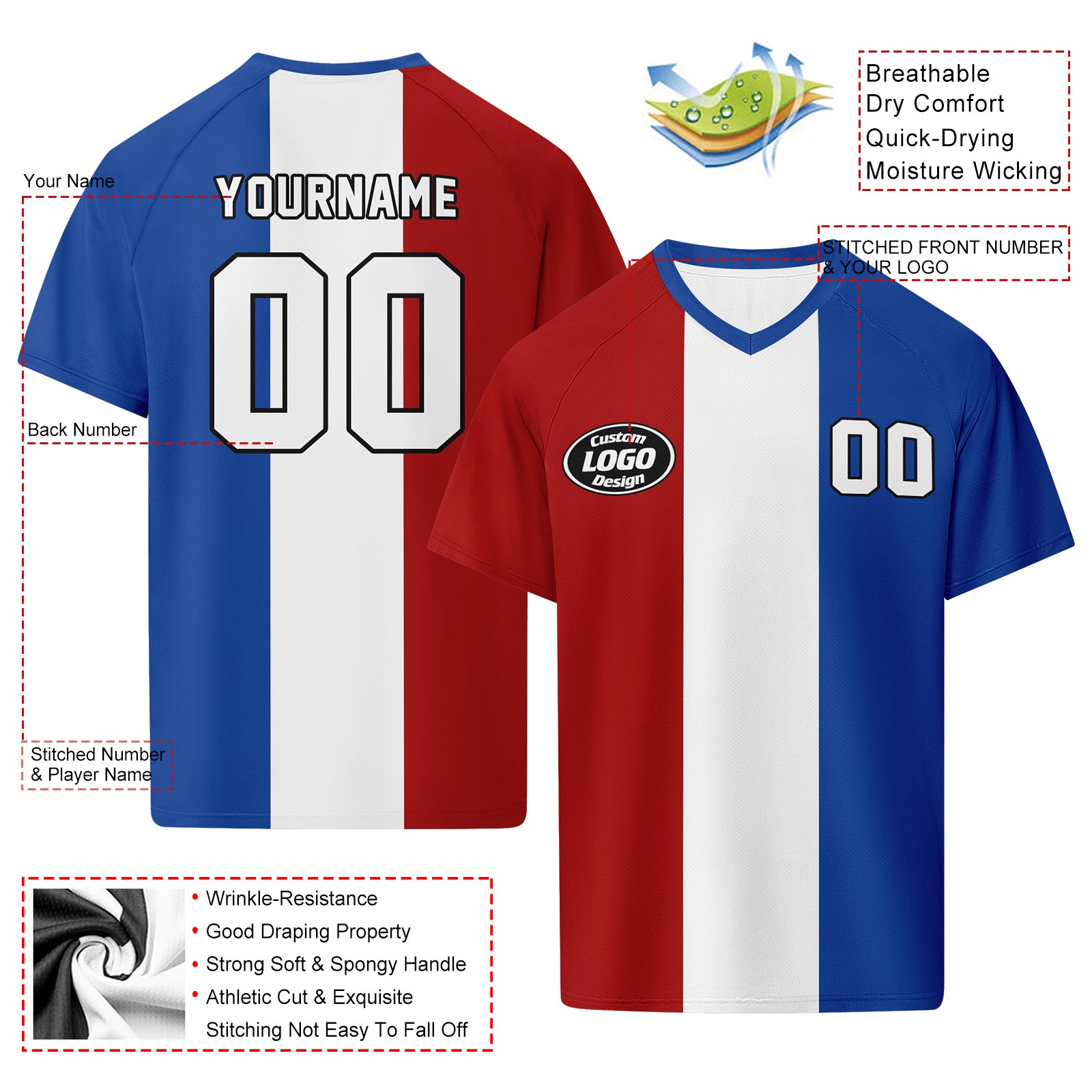 Custom France 2026 World Cup Football Shirt Customized Soccer Jersey for Fans Add Your Name & Number FZ190-F023107-20