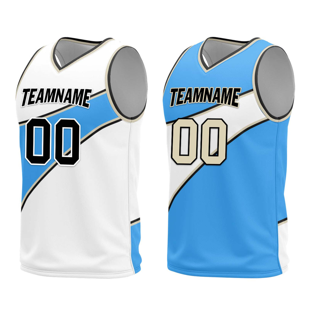 Custom Blue White Atlanta City Edition Personalized Reversible Basketball Set Sports Basketball Jersey BBJ01R-D0610-1