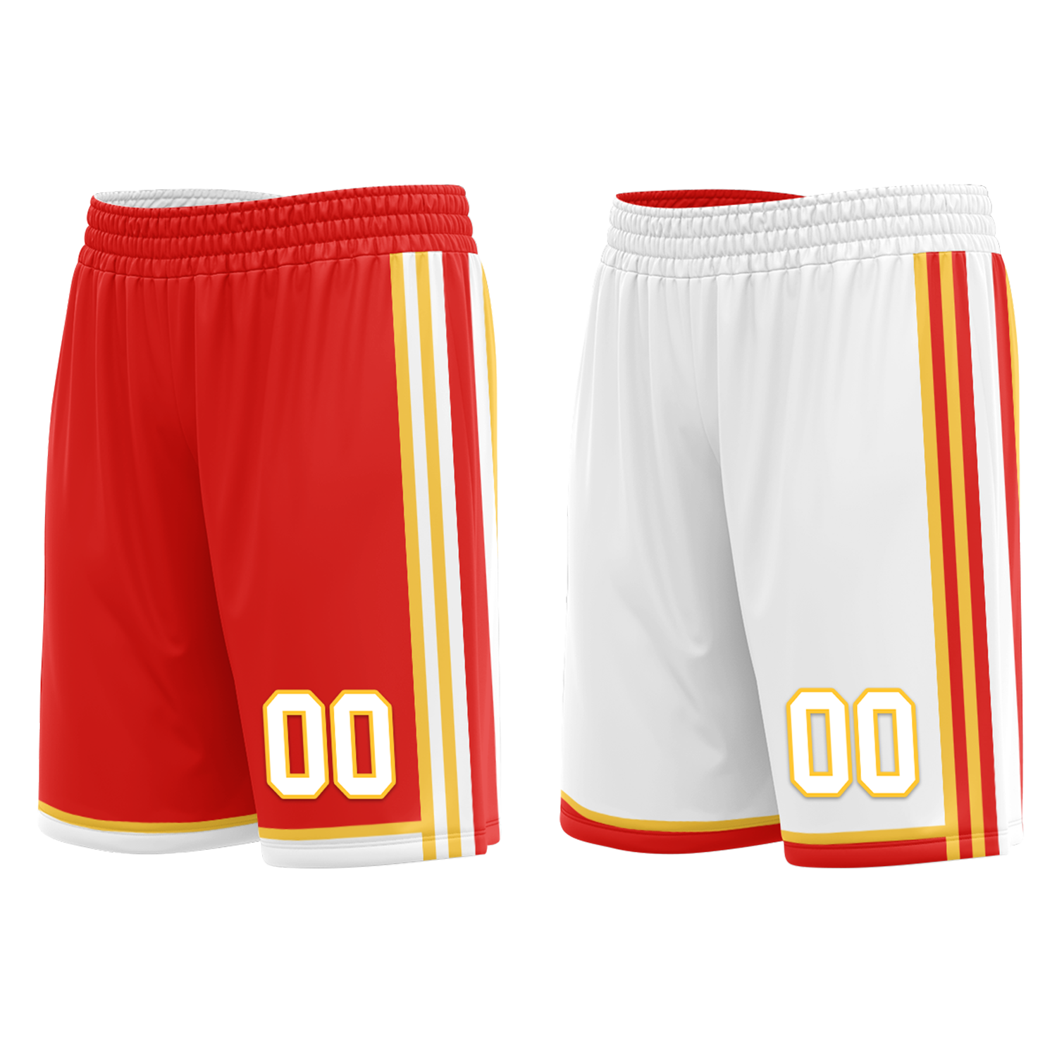 Custom Red White Classic Style Reversible Basketball Uniform Personalized COOLMAX BBJR-D017027