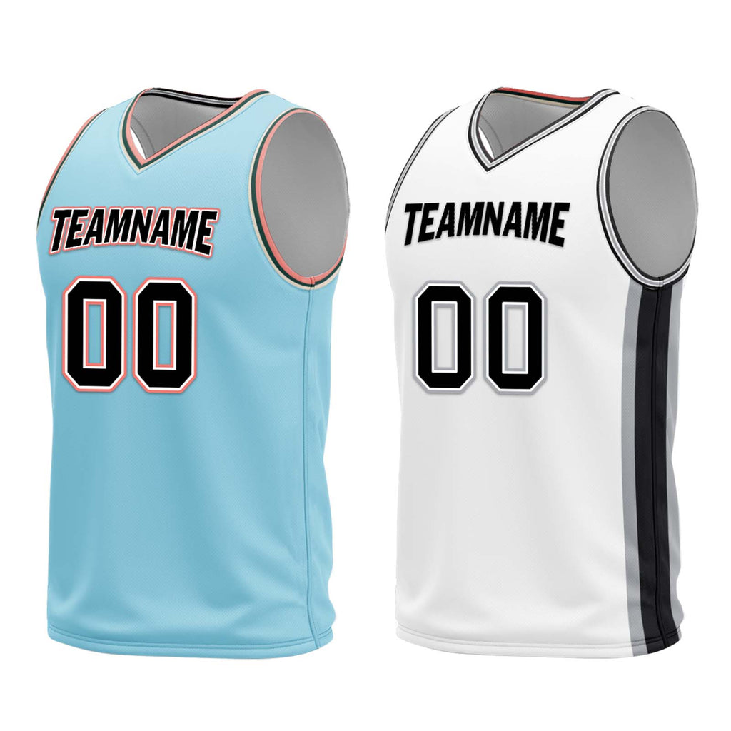 Custom Glacier Blue Brown Red San Antonio City Edition Personalized Reversible Basketball Set Sports Basketball Jersey BBJ01R-D0610-27