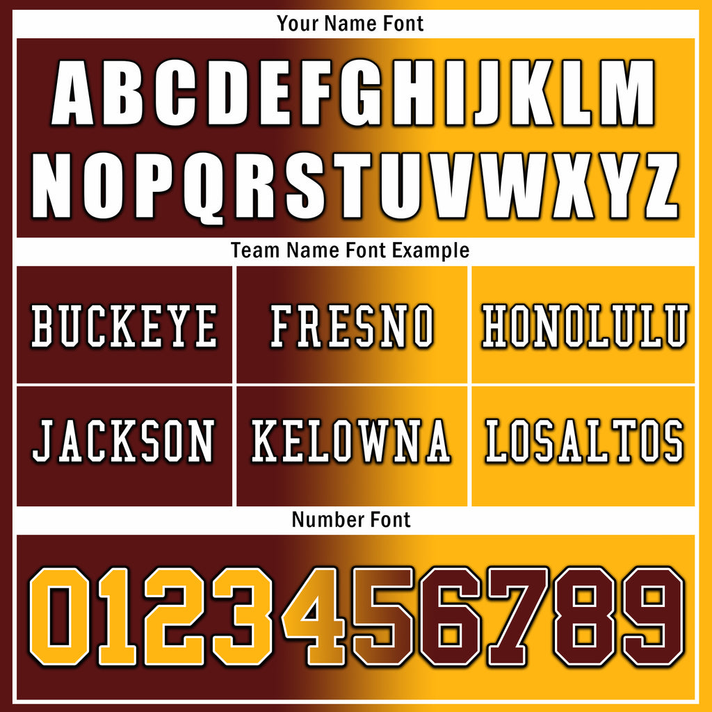 Custom Yellow Red Washington Personalized Authentic Football Jersey FBJ02-D028017-16